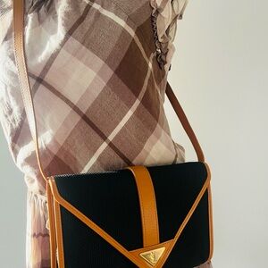 SOLD‼️Yves Saint Laurent Black and Tan Crossbody Bag